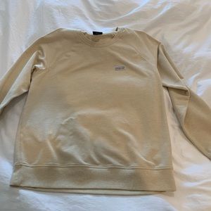 Patagonia Cream Crewneck Sweatshirt - Pastel Colored Logo XL